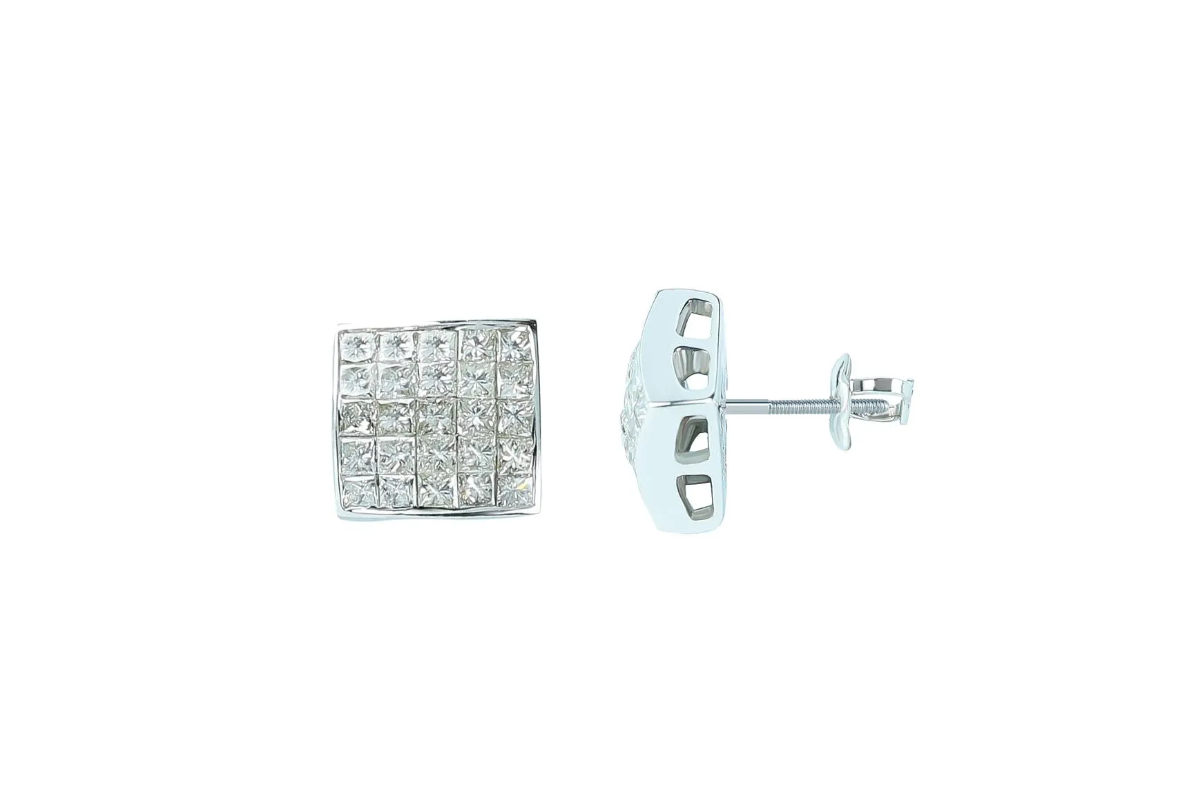 1.3 ctw Invisible Set Diamond Studs