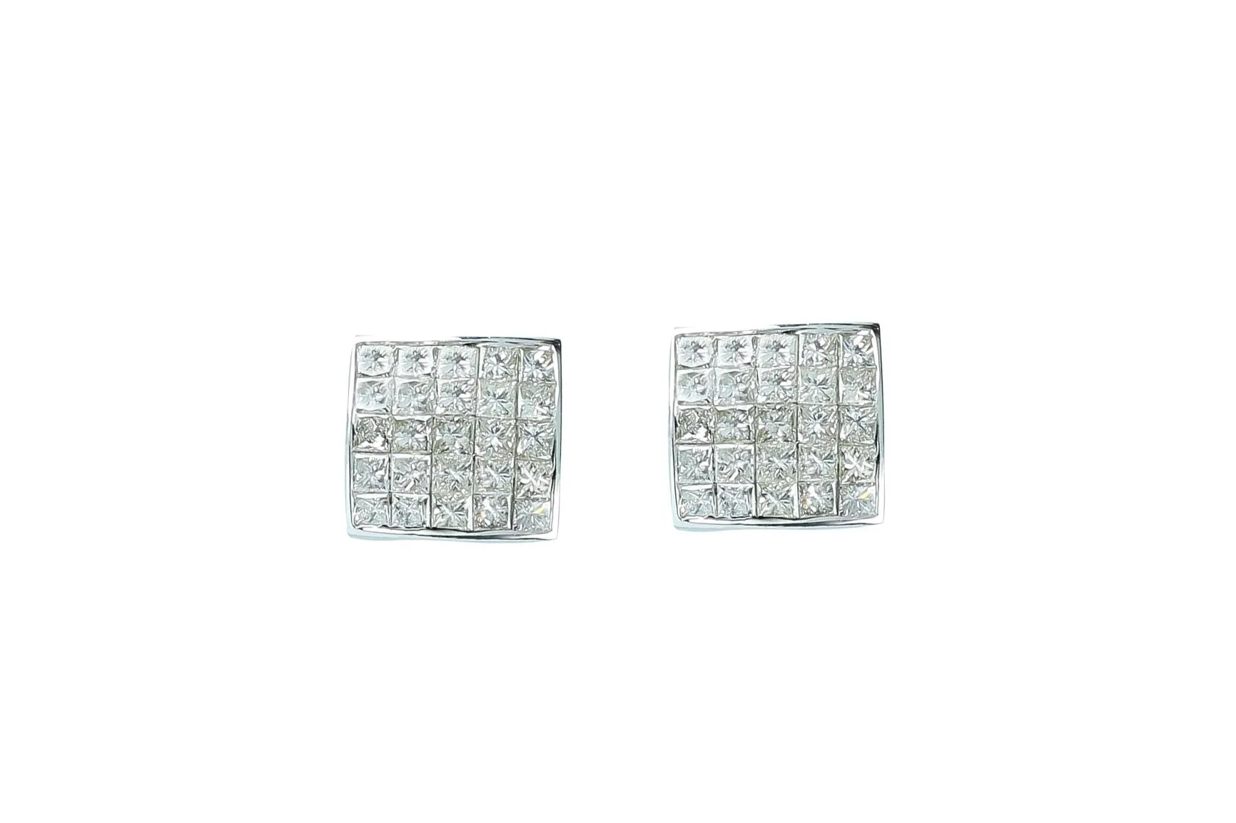 1.3 ctw Invisible Set Diamond Studs