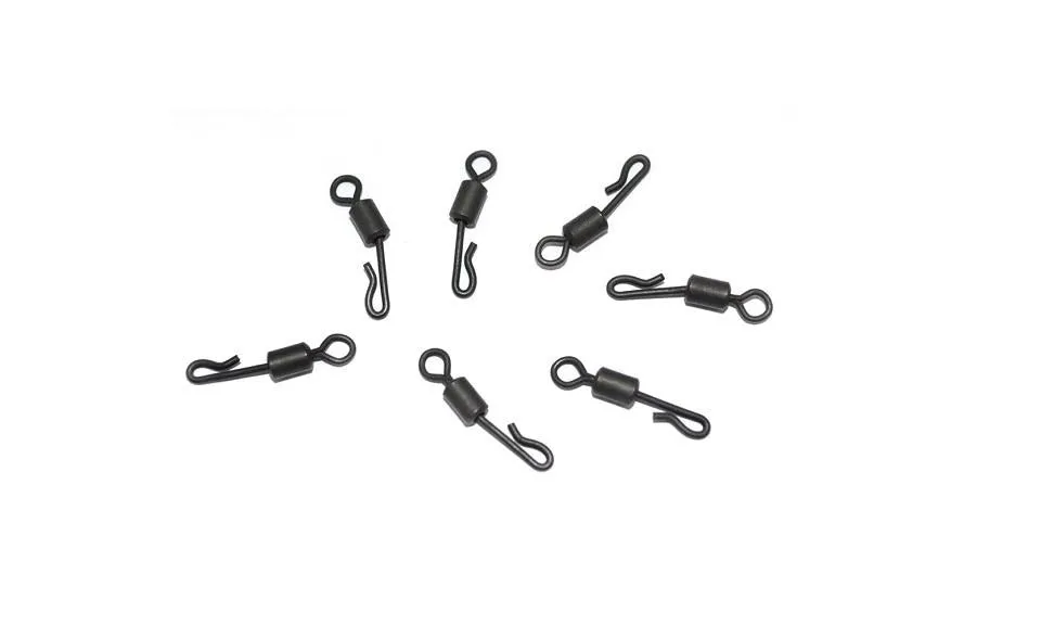 25Pcs/Lot Large Q-Shaped Body Black Color Swivels For Carp Fishing