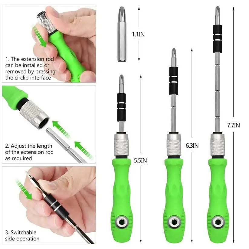 32 In 1 Mini Screwdriver Bits Set with Magnetic Flexible Extension Rod for Home Appliance