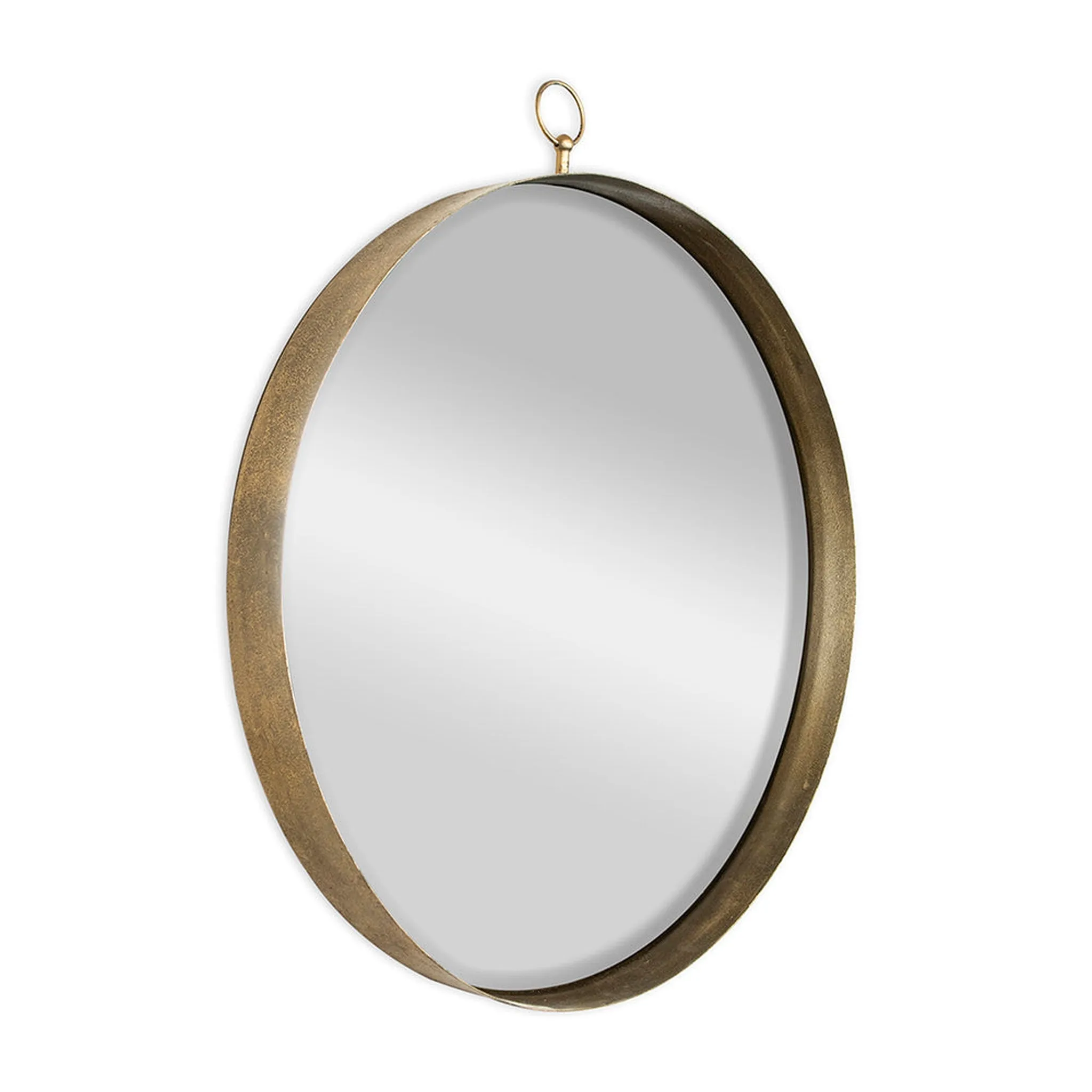 A&B Home Rahim 30" x 34" Bundle of 12 Round Gold Tone Metal Frame Wall-Mounted Mirror