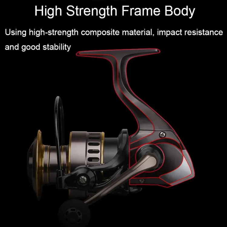 All Metal Rocker Arm Smooth Fishing Reel Spinning Reel, Spec: HE-1000 (Metal Grip)