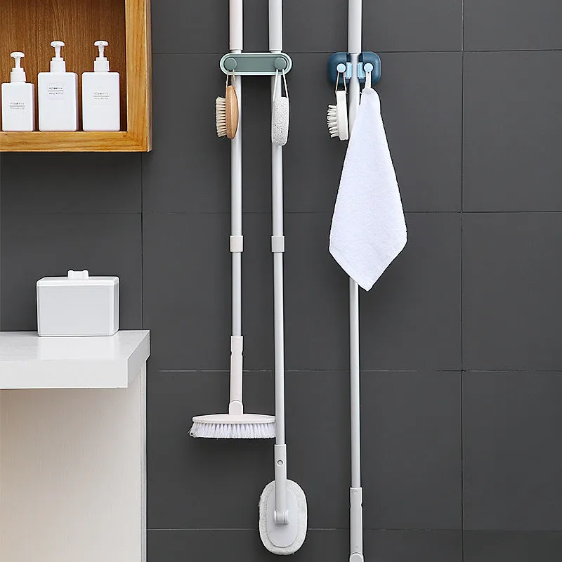 Bathroom Mop Clip Double-button Mop Hook