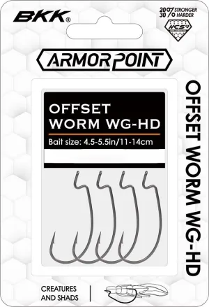 BKK Armor-Point Offset Wide Gap HD Worm Hooks