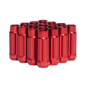 Blox Racing 12-Sided P17 Tuner Lug Nuts 12x1.5 - Red Steel - Set of 16 - BXAC-00141-RD