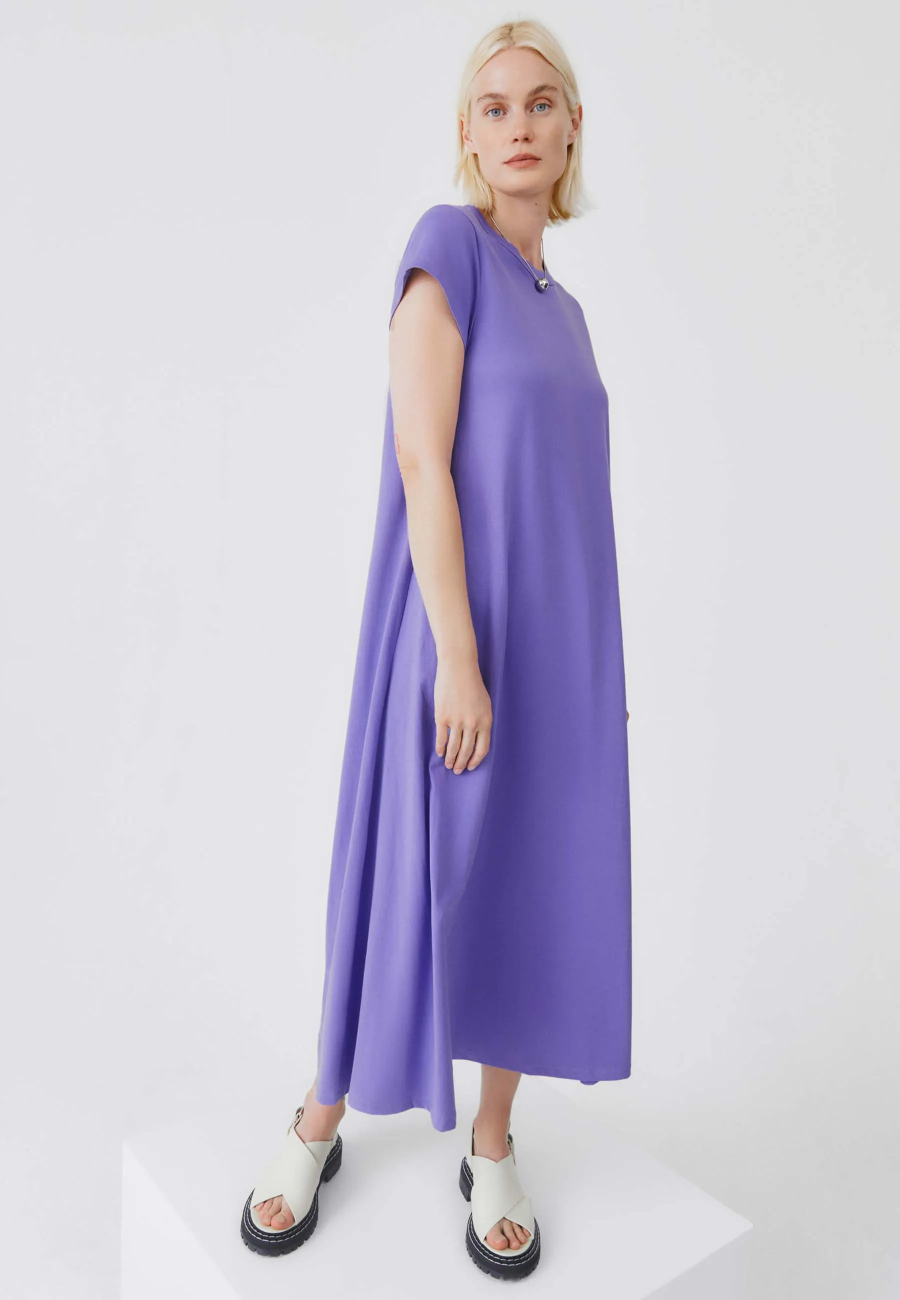 Cap Sleeve Dress - violet