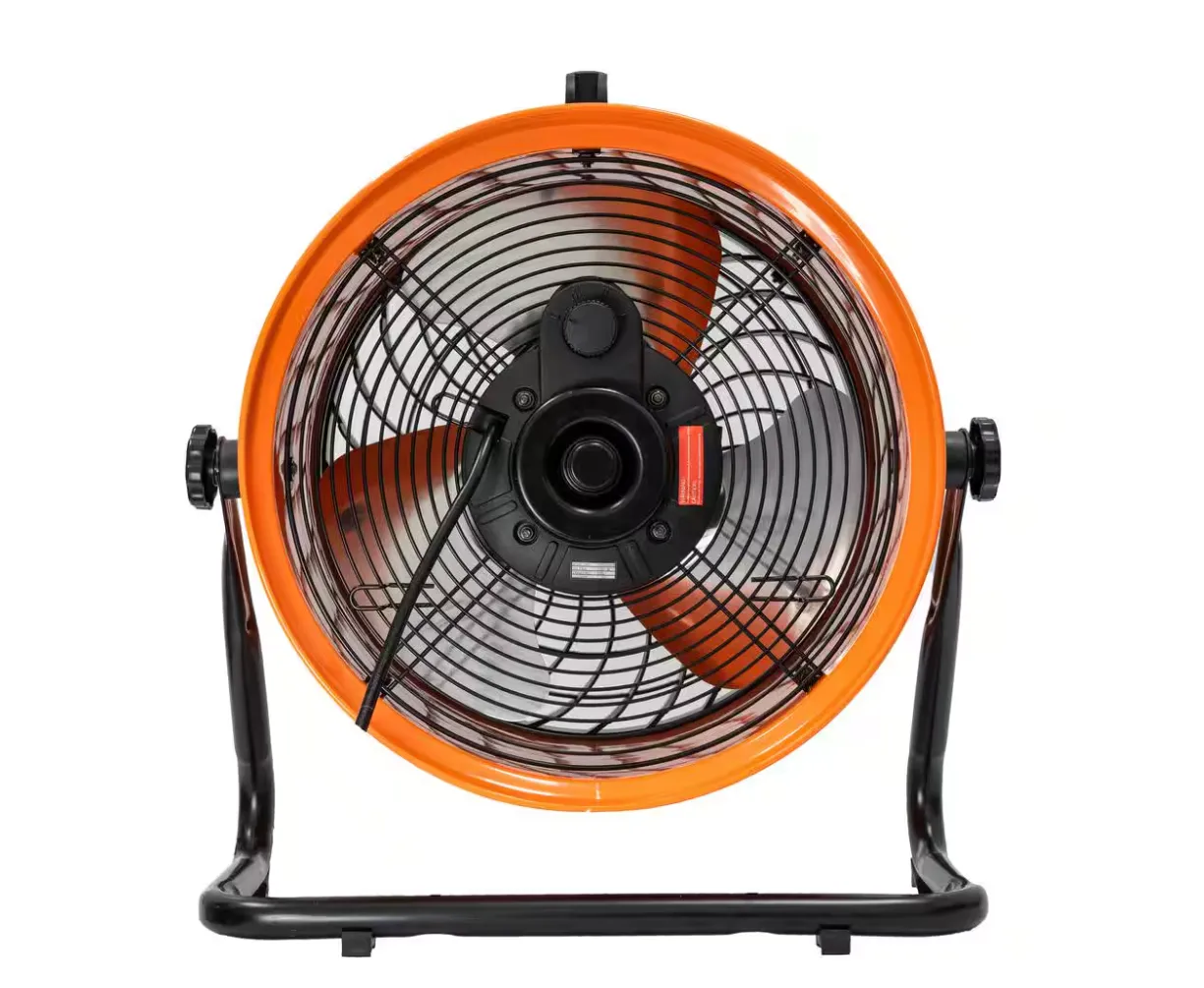 Commercial Electric 16 in. 3-Speed Drum Floor Fan in Orange High Velocity Turbo