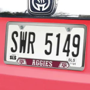 Fanmats Texas A&M Aggies Embossed License Plate Frame, 6.25" x 12.25"