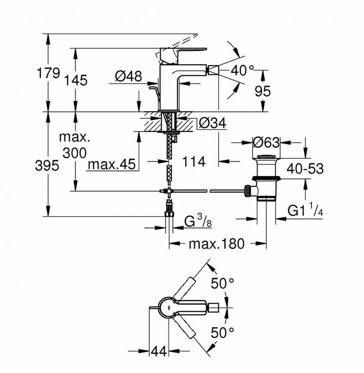 Grohe Lineare Bidet Mixer Tap