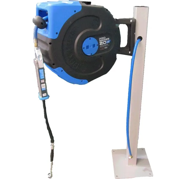 GT-FCAIRKITB - Air Stand Kit with 20M Jamec Plastic Retractable Hose Reel and PCL Handheld Tyre Inflator