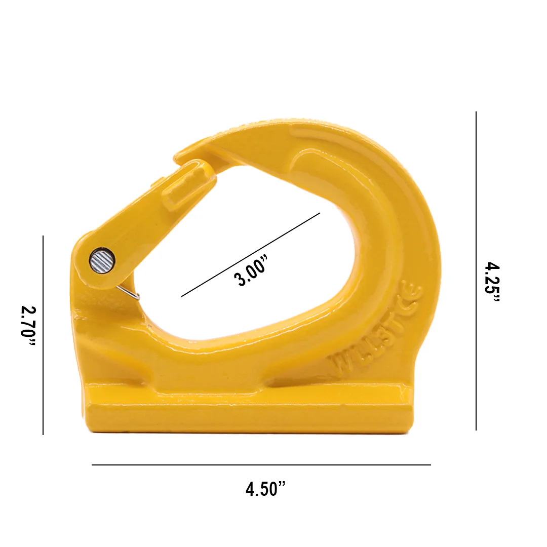 Heavy-Duty 3-Ton Weld-On Anchor Hooks with Safety Latch - G80 Construction