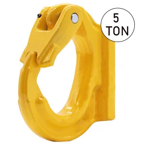 Heavy-Duty 5-Ton Weld-On Anchor Hooks with Safety Latch - G80 Construction