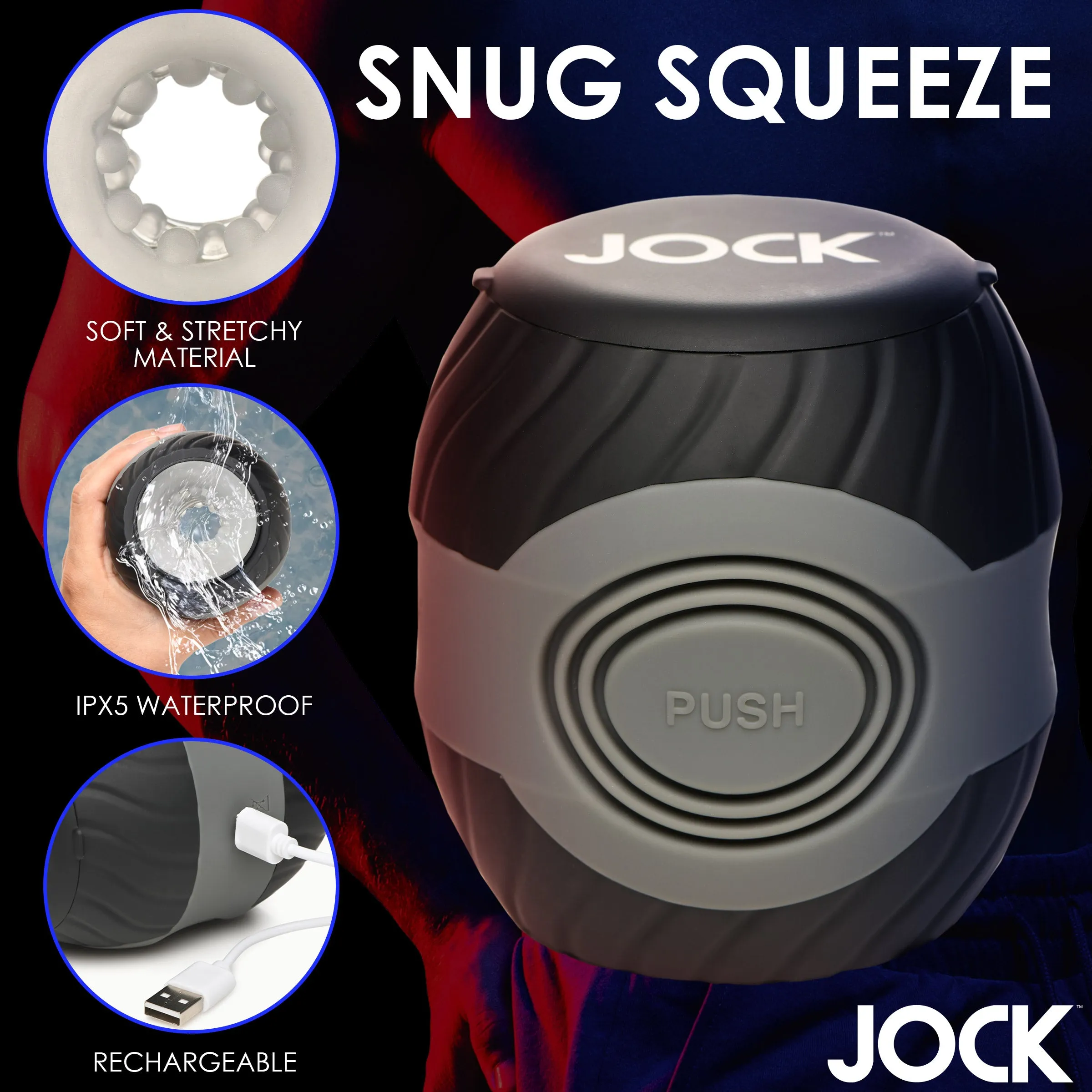 Jock 10X Vibrating & Squeezing Masturbator