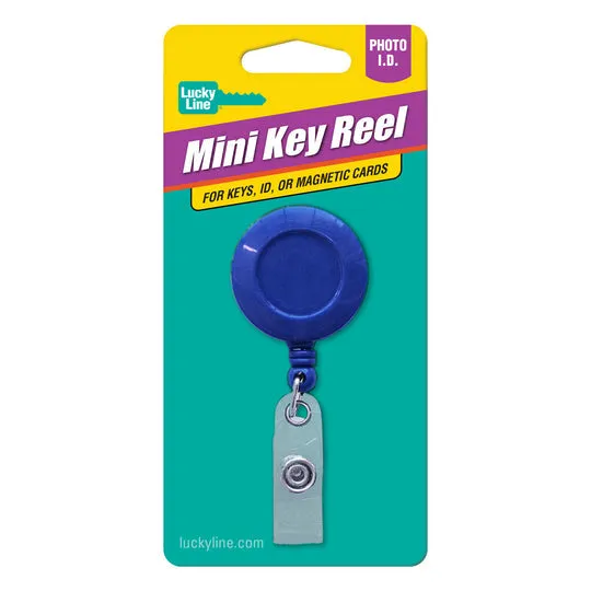 Lucky Line | Mini Key Reel Clip on Blue 1/Card