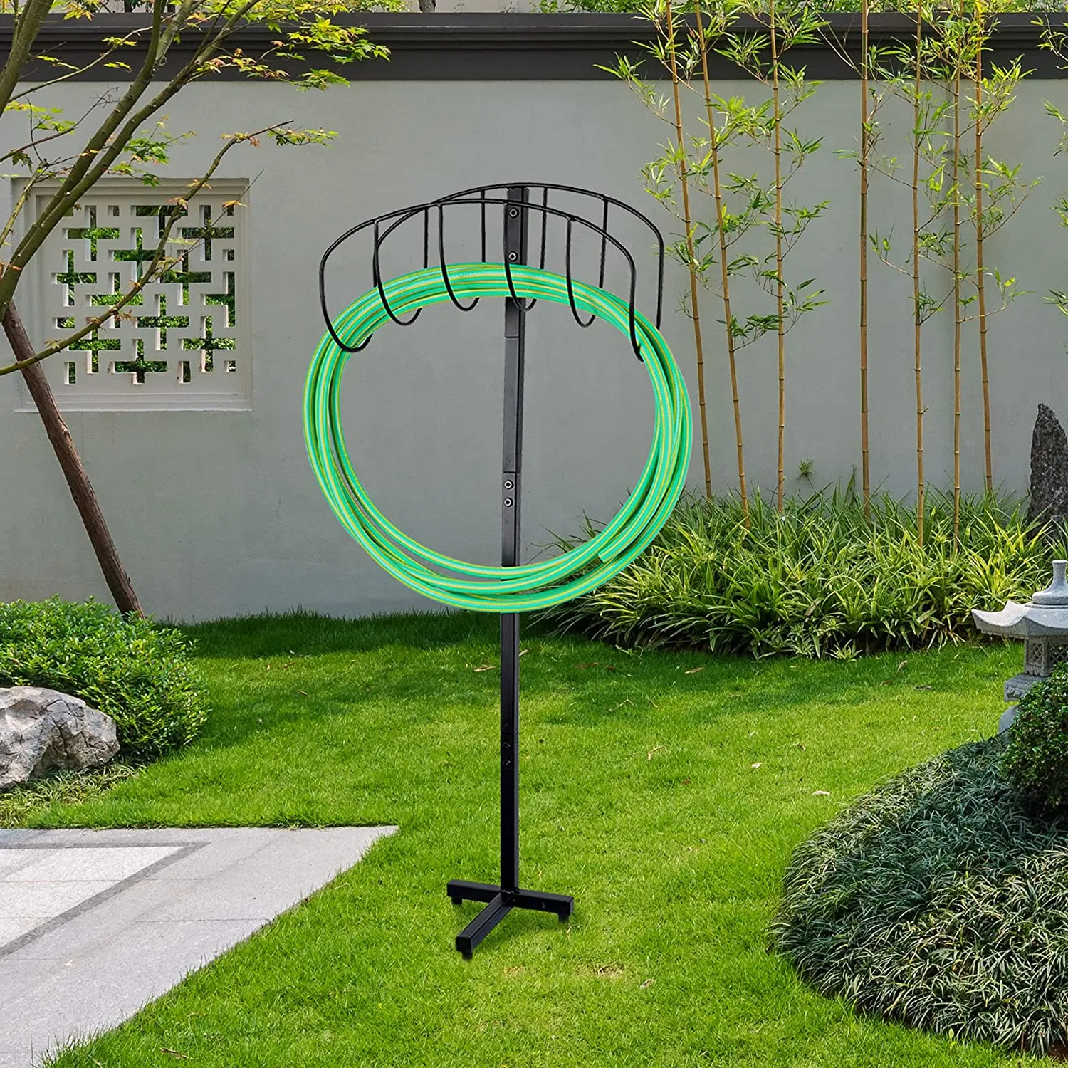 Manger Style Metal Garden Hose Stand