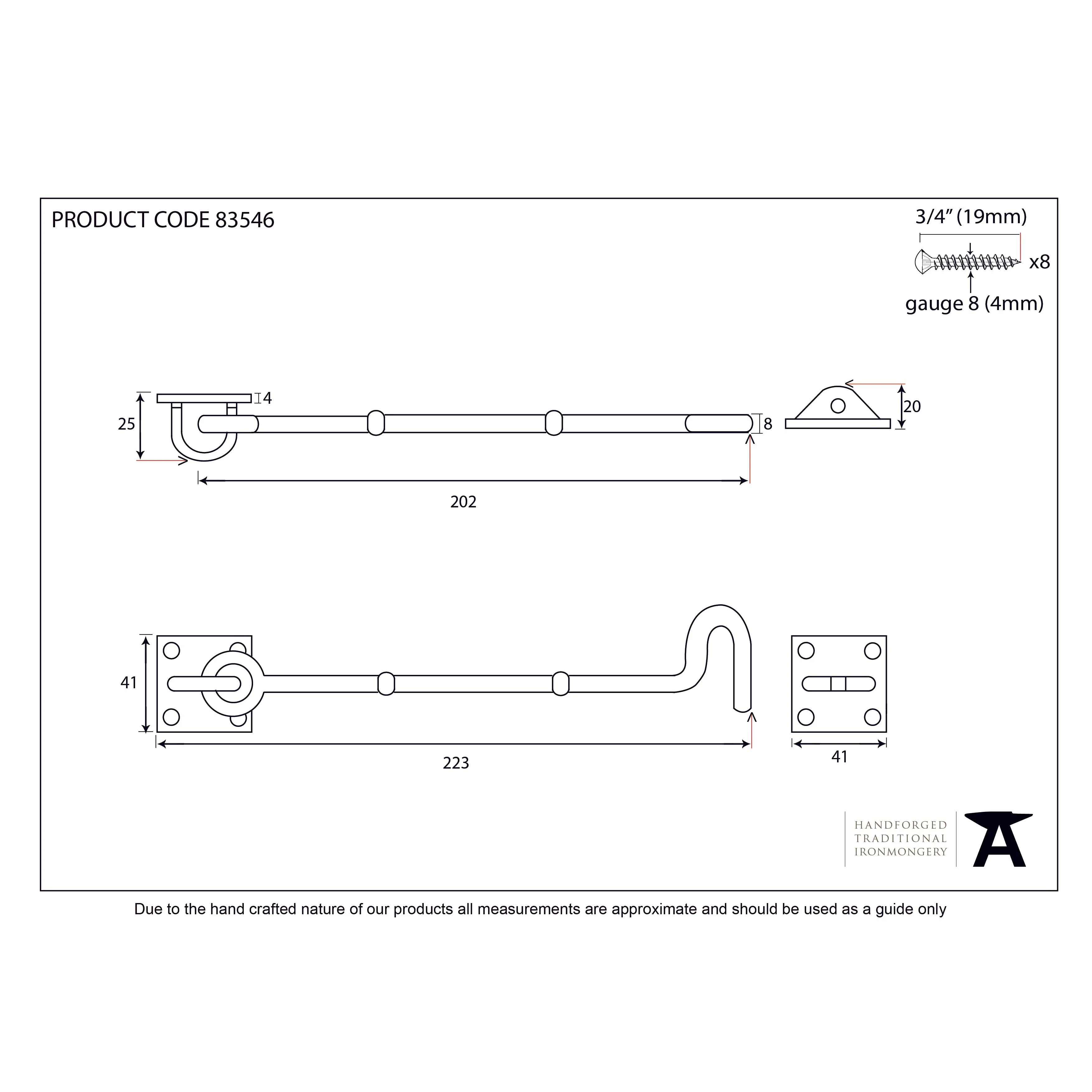 Polished Brass 8" Cabin Hook | From The Anvil