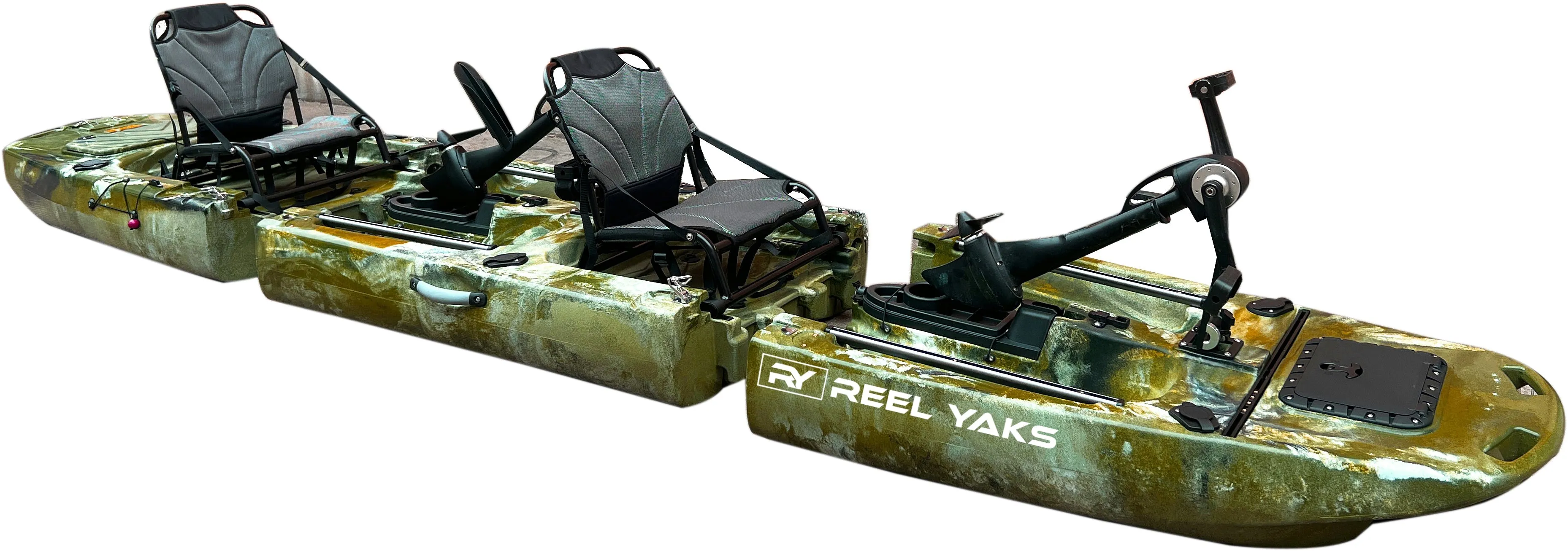 ReelYaks Raider 14ft Tandem Modular Pedal Fishing Kayak