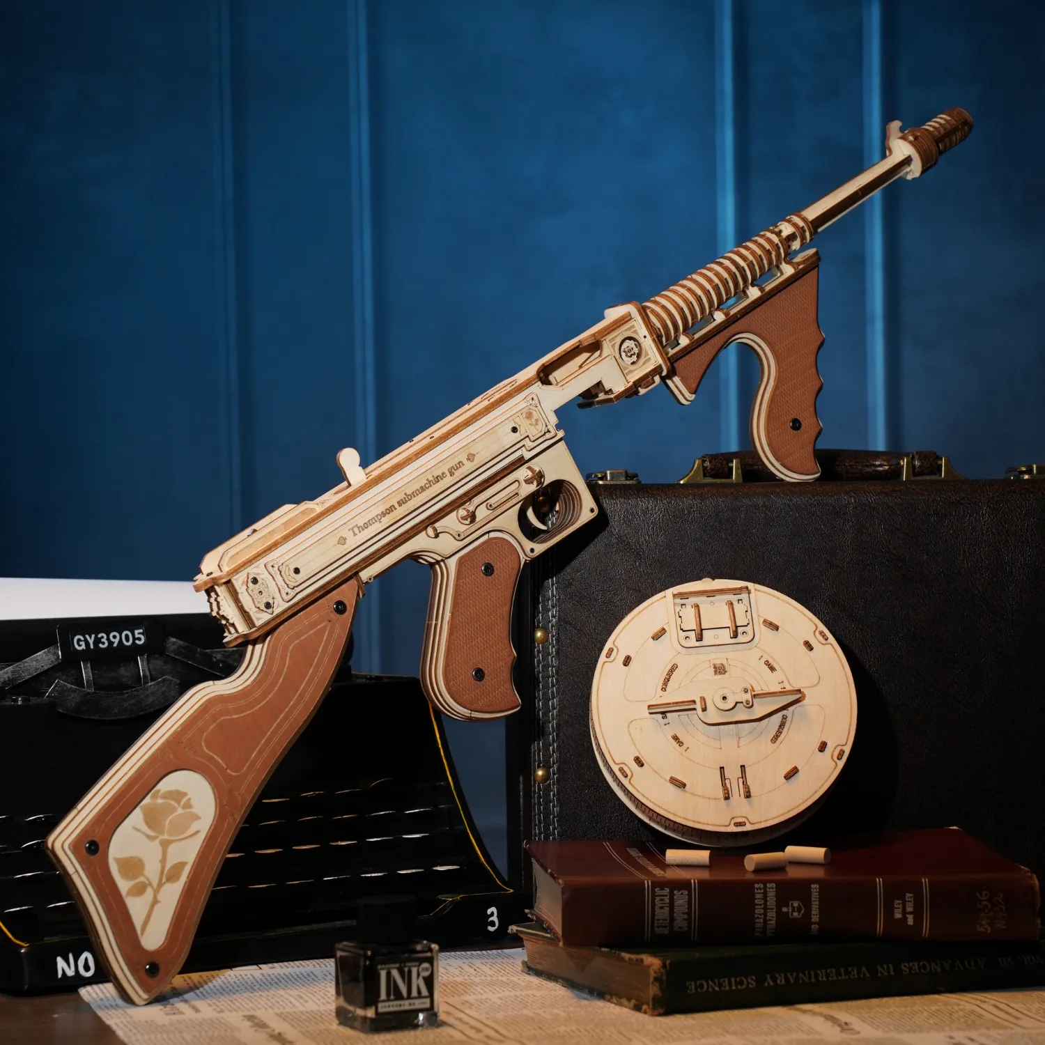 ROKR Thompson Submachine Toy Gun 3D Wooden Puzzle LQB01