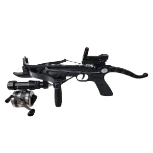 SAS Prophecy 80 Pound Self-cocking Pistol Crossbow Red Dot Scope Bowfishing Kit