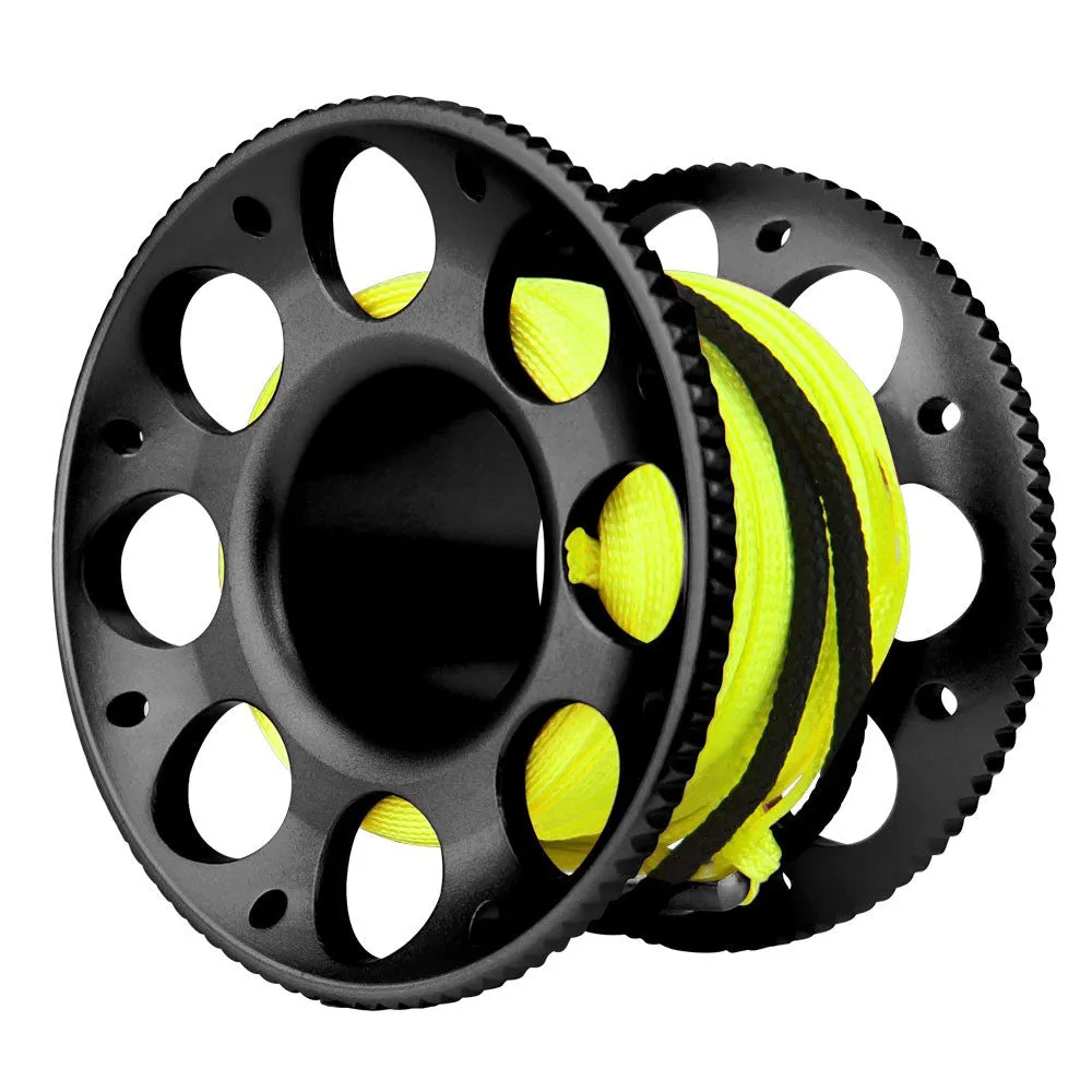 ScubaMax 50FT Aluminum Finger Spool Yellow Line