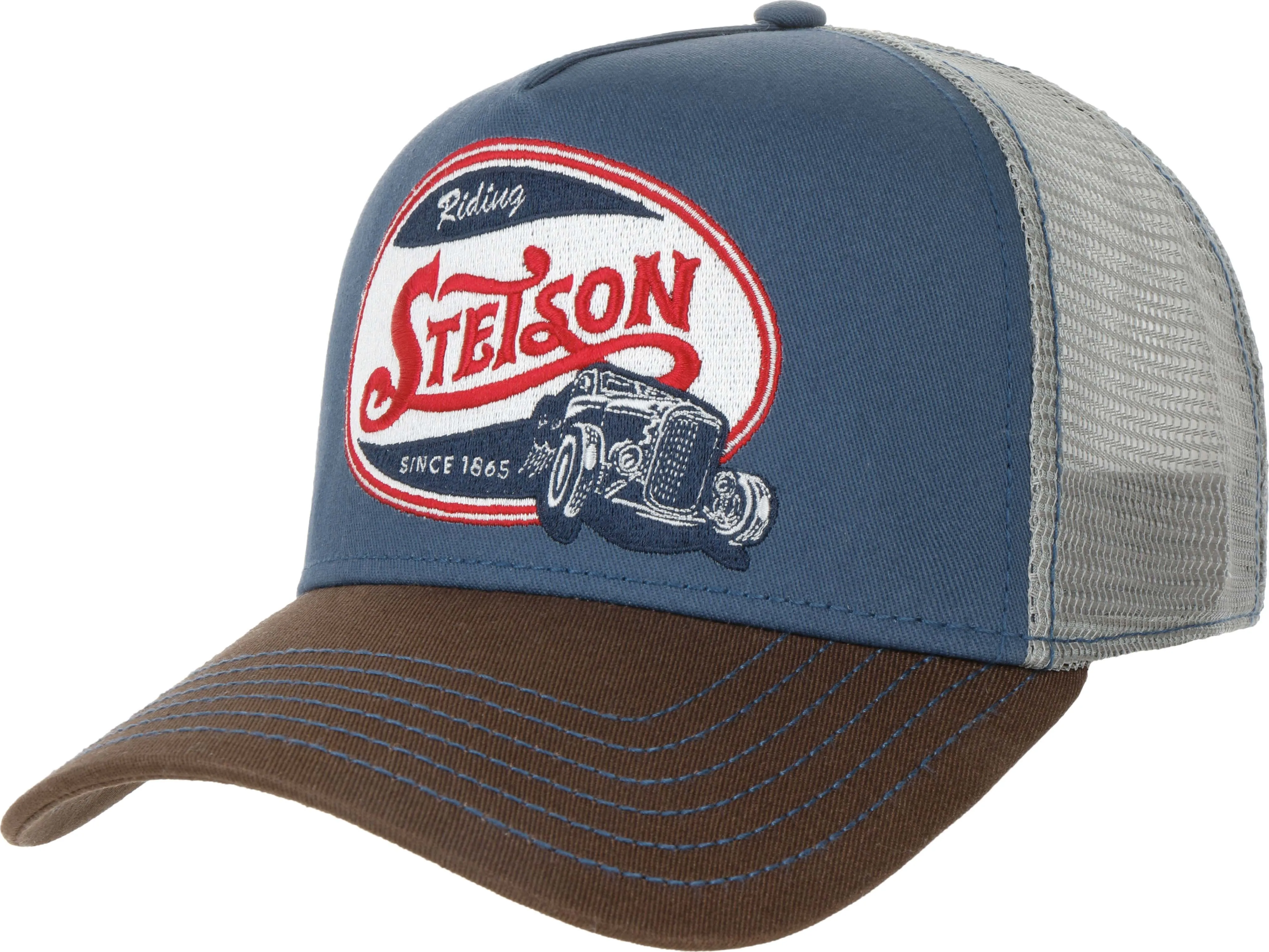 Stetson Trucker Cap Riding Hot Rod Brown/Blue | Buy Stetson Trucker Cap Riding Hot Rod Brown/Blue here | Outnorth