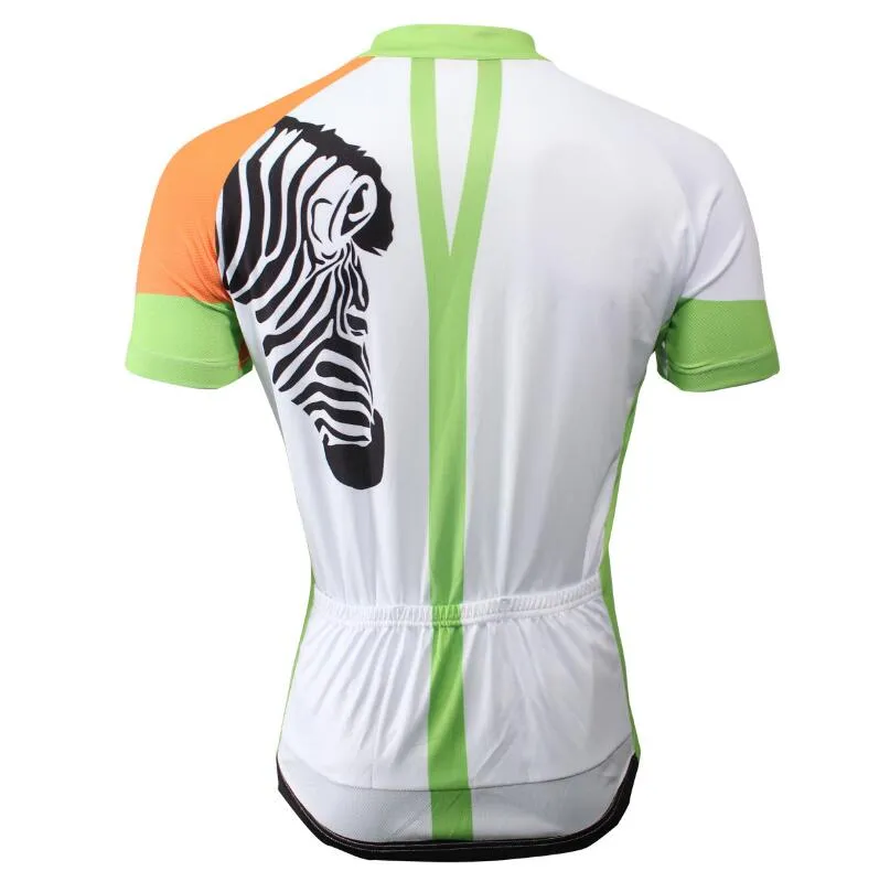 White Green Line Short Sleeve Jersey